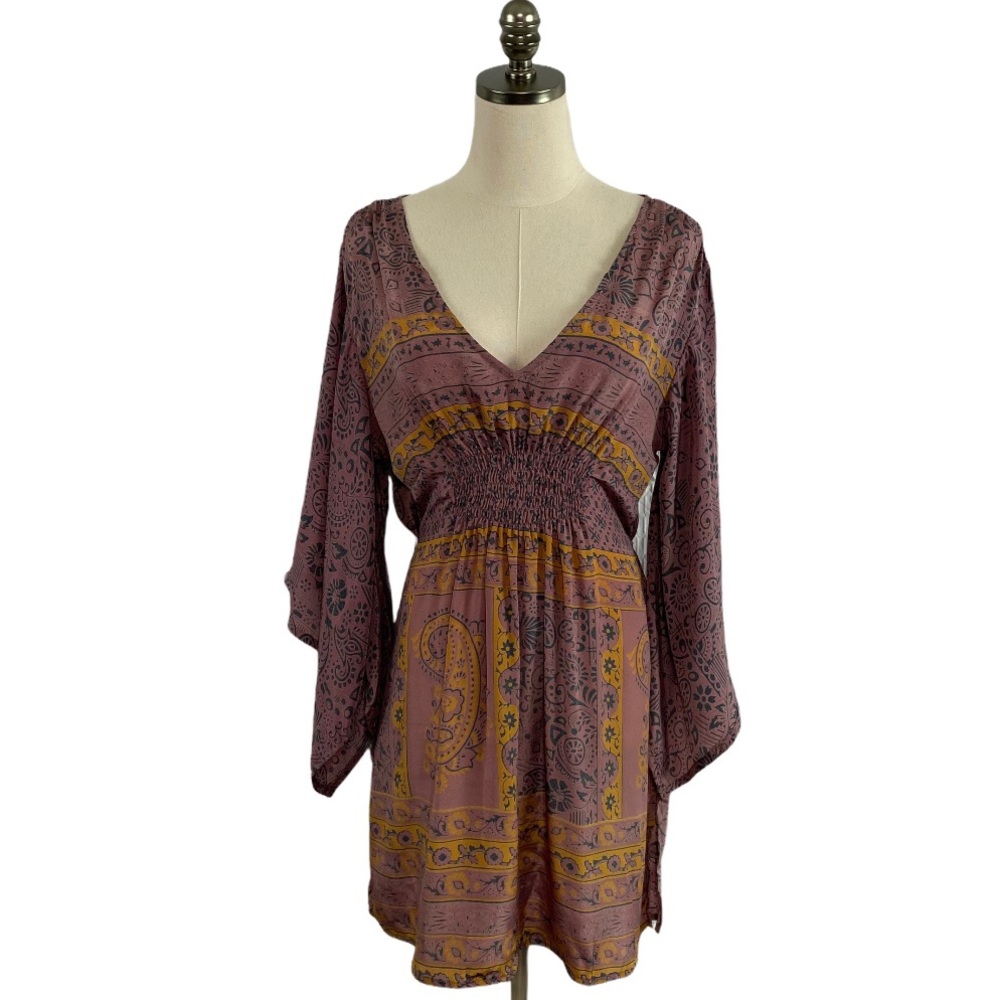 Boho chic Women's Purple Dress Gypsy Sleeves